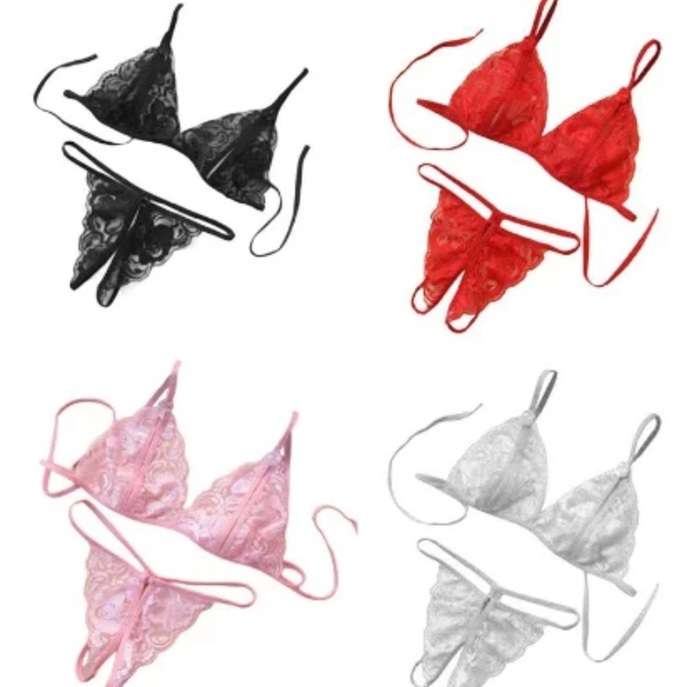 [NEW] Lady's Small Lace Bra Set Crotch Thongs G-string Bikini Underwear Lingerie